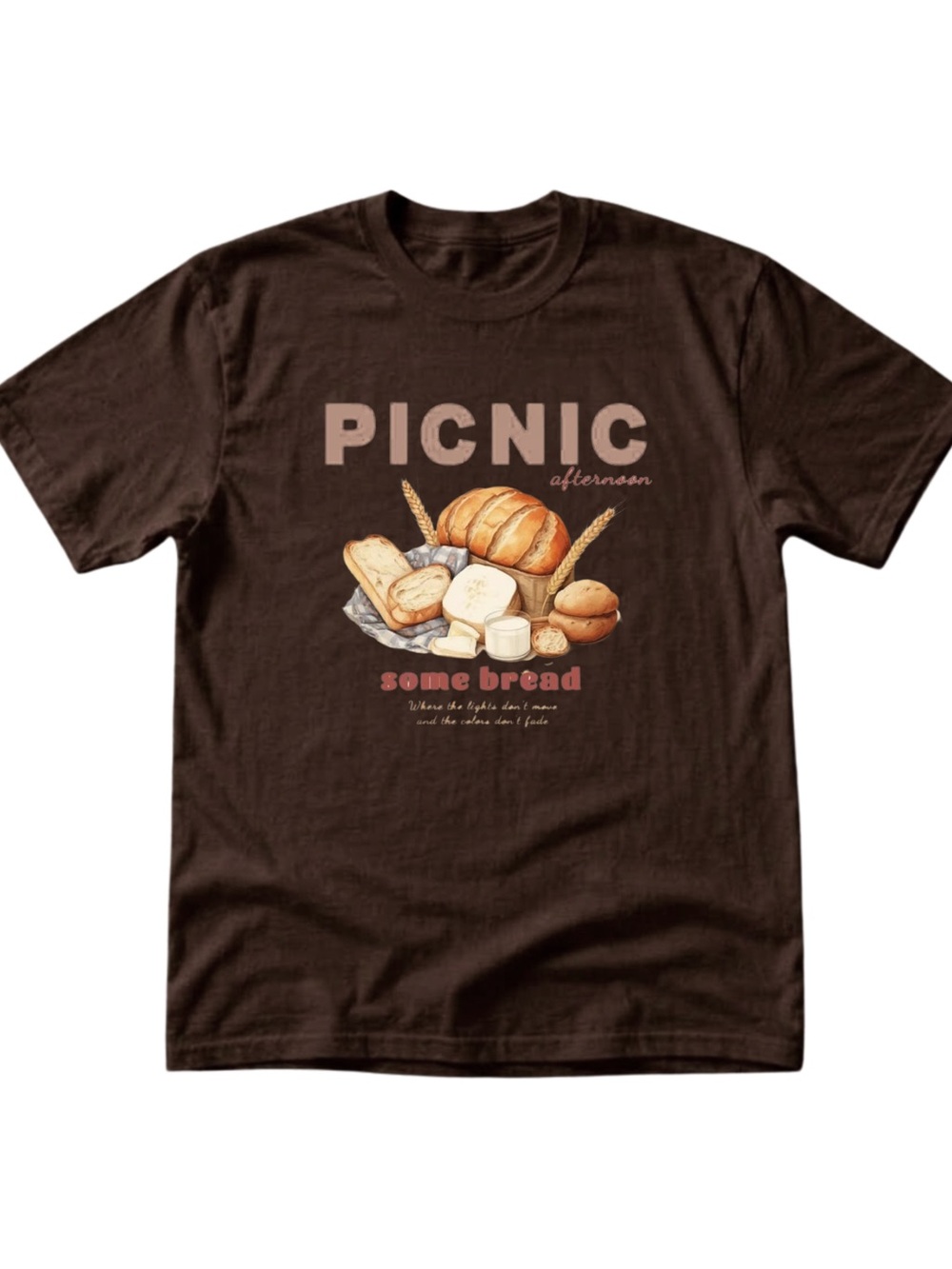 Gildan PICNIC Afternoon Brown Bread Graphic T-Shirt